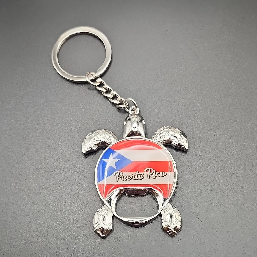 Puerto Rico Turtle Keychain with Opener